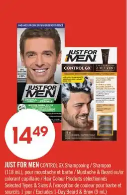 Pharmaprix JUST FOR MEN CONTROL GX Shampoo (118ml), Mustache & Beard or Hair Colour offer
