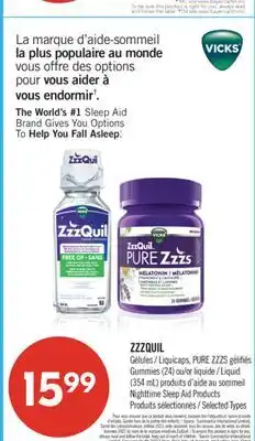 Pharmaprix ZZZQUIL Liquicaps, PURE ZZZS (24) or Liquid (354 mL) Nighttime Sleep Aid Products offer