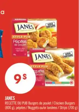 Pharmaprix JANES Chicken Burgers (800 g), Nuggets or Strips (700 g) offer