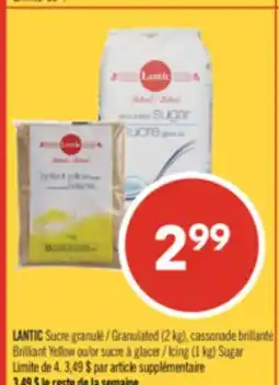 Pharmaprix LANTIC Granulated (2 kg) Brilliant Yellow Icing (1 kg) Sugar offer