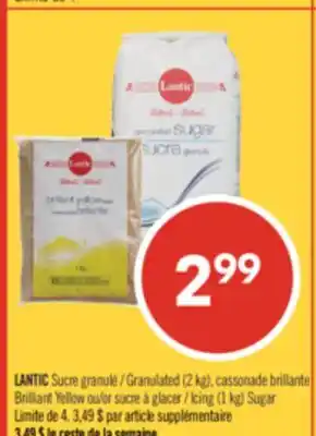 Pharmaprix LANTIC Granulated (2 kg) Brilliant Yellow Icing (1 kg) Sugar offer