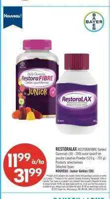 Pharmaprix RESTORALAX RESTORAFIBRE Gummies (30 - 140) or Laxative Powder (510 g - 765 g) offer