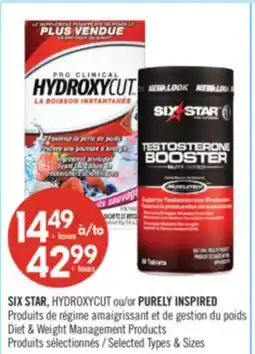 Pharmaprix SIX STAR, HYDROXYCUT or PURELY INSPIRED Diet & Weight Management Products offer