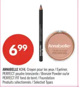 Pharmaprix ANNABELLE KOHL Eyeliner, PERFECT Bronzer Powder or Foundation offer