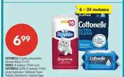 Pharmaprix COTTONELLE Personal Wipes (2x42), ROYALE (8 Roll) or COTTONELLE ULTRA (16 Roll) offer