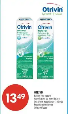 Pharmaprix OTRIVIN Natural Sea Water Nasal Spray offer