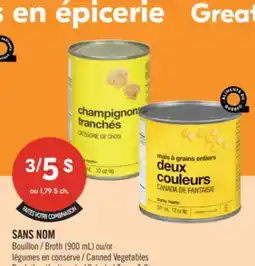 Pharmaprix NO NAME Broth (900mL) or Canned Vegetables offer
