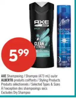 Pharmaprix AXE Shampoo (473 mL) or ALBERTO Styling Products offer