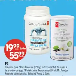 Pharmaprix PC Pure Creatine (650 g) or Protein Meal Replacement Drink Mix Powder offer