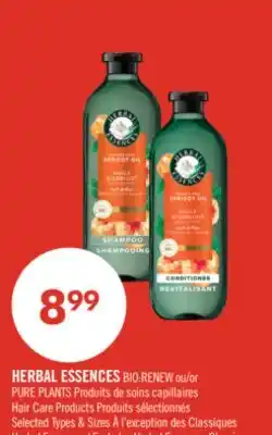 Pharmaprix HERBAL ESSENCES BIO RENEW or PURE PLANTS Hair Care Products offer