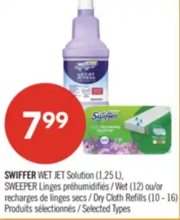 Pharmaprix SWIFFER WET JET Solution (1,25 L), SWEEPER Wet (12) or Dry Cloth Refills (10 - 16) offer