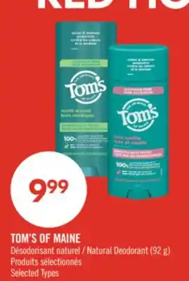 Pharmaprix TOM'S OF MAINE Natural Deodorant offer