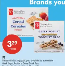 Pharmaprix PC Greek Yogurt, Protein or Cereal Snack Bars offer