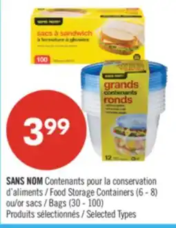 Pharmaprix NO NAME Food Storage Containers (6 - 8) or Bags (30 - 100) offer