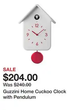 TSC Stores Guzzini Home Cuckoo Clock with Pendulum offer