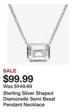 TSC Stores Sterling Silver Shaped Diamonelle Semi Bezel Pendant Necklace offer