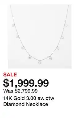 TSC Stores 14K Gold 3.00 av. ctw Diamond Necklace offer