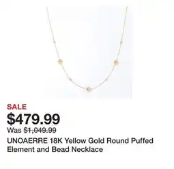 TSC Stores UNOAERRE 18K Yellow Gold Round Puffed Element and Bead Necklace offer