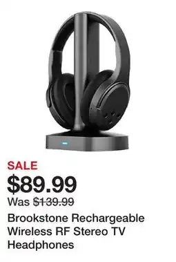 TSC Stores Brookstone Rechargeable Wireless RF Stereo TV Headphones offer