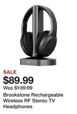 TSC Stores Brookstone Rechargeable Wireless RF Stereo TV Headphones offer