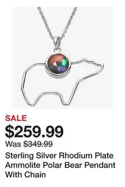 TSC Stores Sterling Silver Rhodium Plate Ammolite Polar Bear Pendant With Chain offer