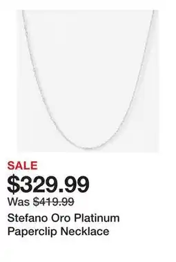 TSC Stores Stefano Oro Platinum Paperclip Necklace offer