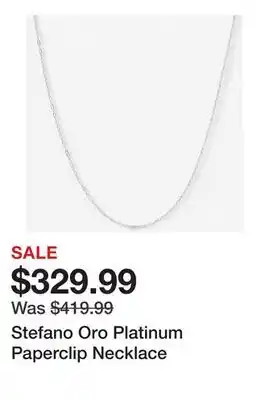 TSC Stores Stefano Oro Platinum Paperclip Necklace offer