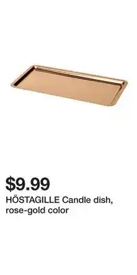 IKEA HÖSTAGILLE Candle dish, rose-gold color offer