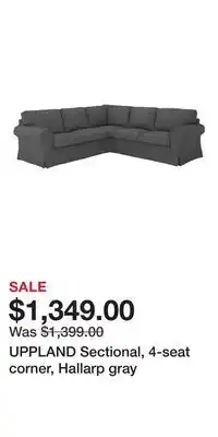 IKEA UPPLAND Sectional, 4-seat corner, Hallarp gray offer
