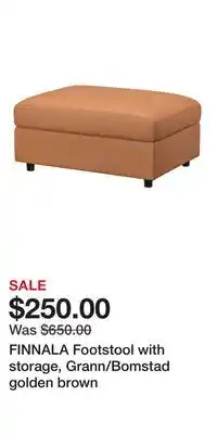 IKEA FINNALA Footstool with storage, Grann/Bomstad golden brown offer