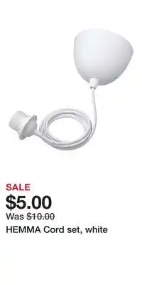 IKEA HEMMA Cord set, white offer