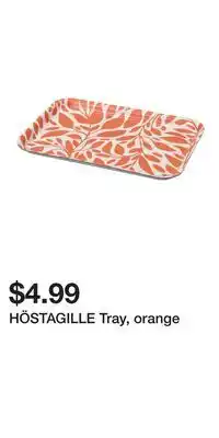 IKEA HÖSTAGILLE Tray, orange offer