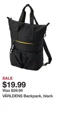 IKEA VÄRLDENS Backpack, black offer