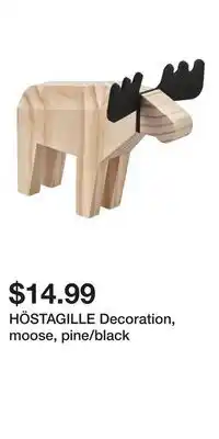 IKEA HÖSTAGILLE Decoration, moose, pine/black offer