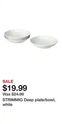 IKEA STRIMMIG Deep plate/bowl, white offer