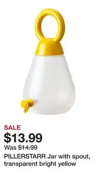 IKEA PILLERSTARR Jar with spout, transparent bright yellow offer