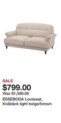IKEA ESSEBODA Loveseat, Knäbäck light beige/brown offer