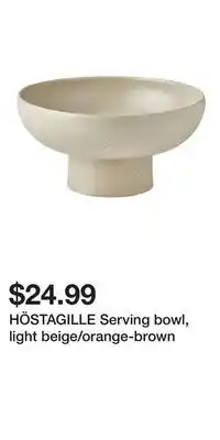 IKEA HÖSTAGILLE Serving bowl, light beige/orange-brown offer