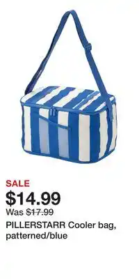 IKEA PILLERSTARR Cooler bag, patterned/blue offer