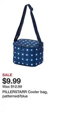IKEA PILLERSTARR Cooler bag, patterned/blue offer