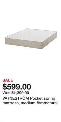 IKEA VATNESTRÖM Pocket spring mattress, medium firm/natural offer