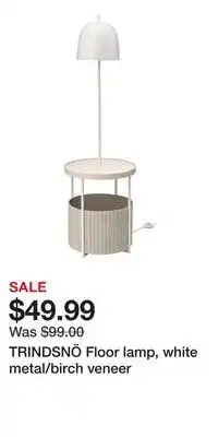 IKEA TRINDSNÖ Floor lamp, white metal/birch veneer offer