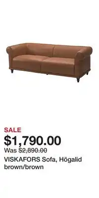IKEA VISKAFORS Sofa, Högalid brown/brown offer