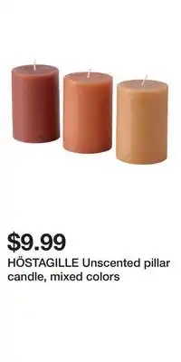 IKEA HÖSTAGILLE Unscented pillar candle, mixed colors offer