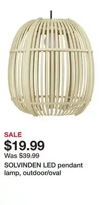 IKEA SOLVINDEN LED pendant lamp, outdoor/oval offer