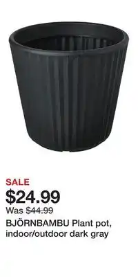 IKEA BJÖRNBAMBU Plant pot, indoor/outdoor dark gray offer