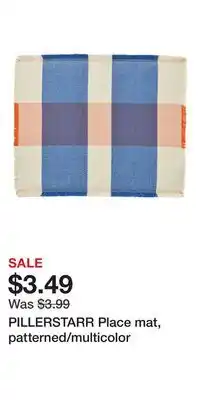 IKEA PILLERSTARR Place mat, patterned/multicolor offer