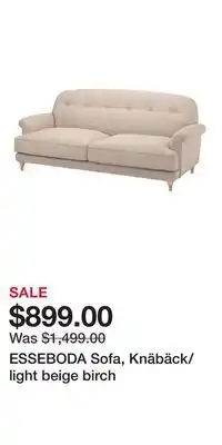 IKEA ESSEBODA Sofa, Knäbäck/light beige birch offer