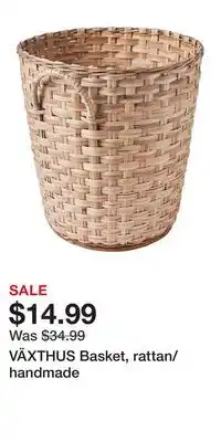 IKEA VÄXTHUS Basket, rattan/handmade offer