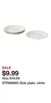 IKEA STRIMMIG Side plate, white offer